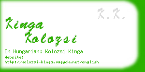 kinga kolozsi business card
